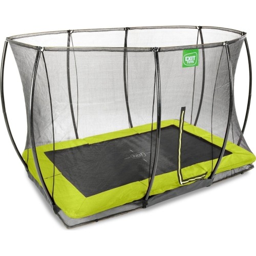 Trampolina gruntowa EXIT Silhouette 244x366cm z siatką ochronną – zielona