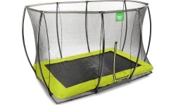 Trampolina gruntowa EXIT Silhouette 244x366cm z siatką ochronną – zielona