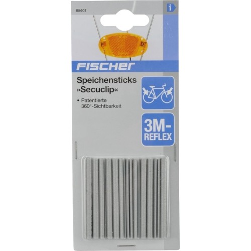 Odblaski na szprychy Fischer // 12 odblasków (srebrne)