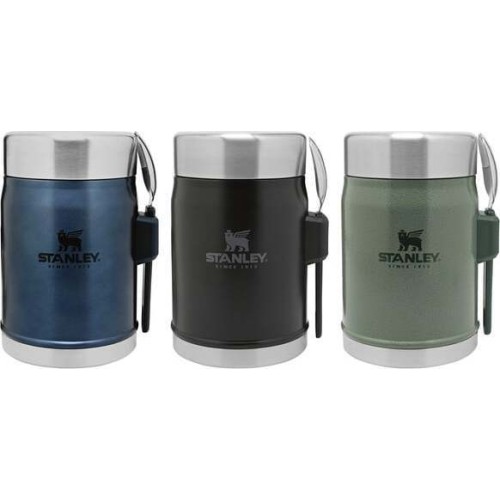 Termos na żywność z łyżkowidelcem Stanley Classic, 0,4l, Czarny