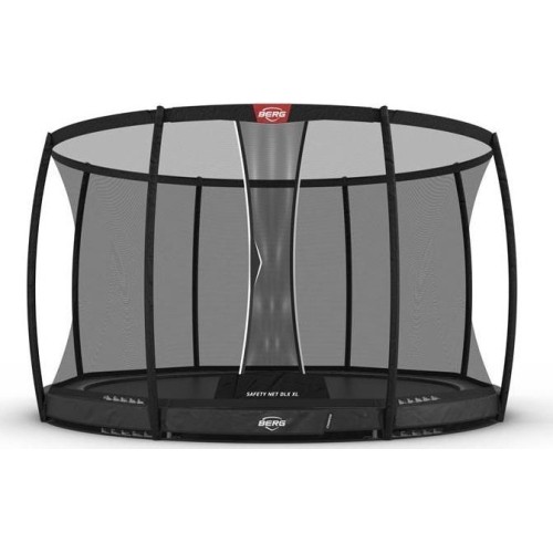 Trampolina Berg Champion Inground 430, szara, z siatką ochronną DLX XL