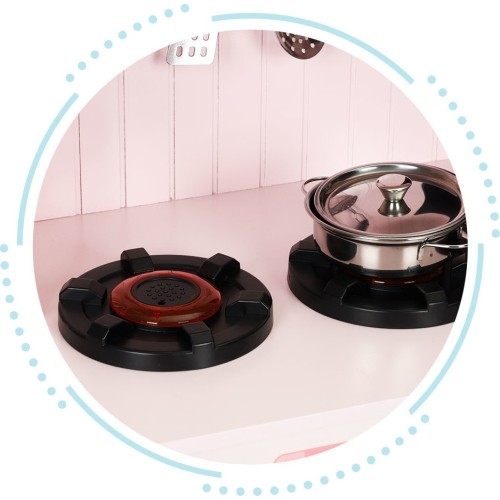 Drewniana kuchnia dla dzieci piekarnik palniki mikrofala akcesoria ECOTOYS