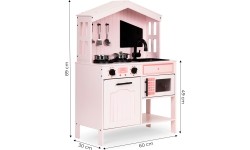 Drewniana kuchnia dla dzieci piekarnik palniki mikrofala akcesoria ECOTOYS