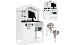 Drewniana kuchnia dla dzieci piekarnik palniki mikrofala akcesoria ECOTOYS