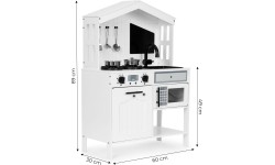 Drewniana kuchnia dla dzieci piekarnik palniki mikrofala akcesoria ECOTOYS