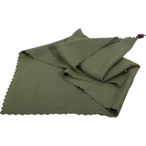 Ręcznik turystyczny w woreczku z karabińczykiem BasicNature Mini - 40x40 cm, zielony