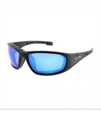 Niebieskie lustrzane okulary Wiley X Boss Captivate, czarne