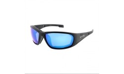 Niebieskie lustrzane okulary Wiley X Boss Captivate, czarne
