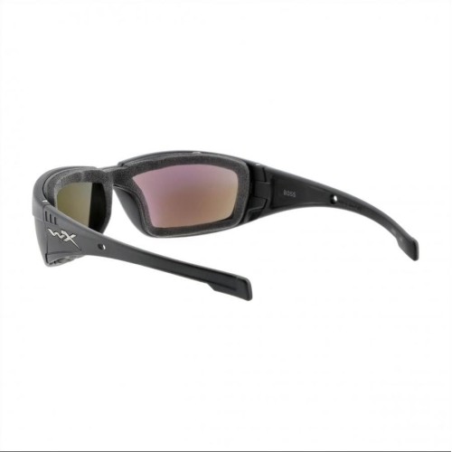 Niebieskie lustrzane okulary Wiley X Boss Captivate, czarne