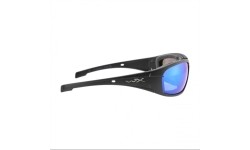 Niebieskie lustrzane okulary Wiley X Boss Captivate, czarne