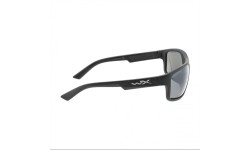 Szare okulary Wiley X Peak ACPEA06 w czarnej oprawce.