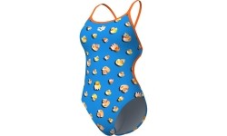 W Ducks Swimsuit Lace Back Turquoise Multi-Team Orange 34 - 530