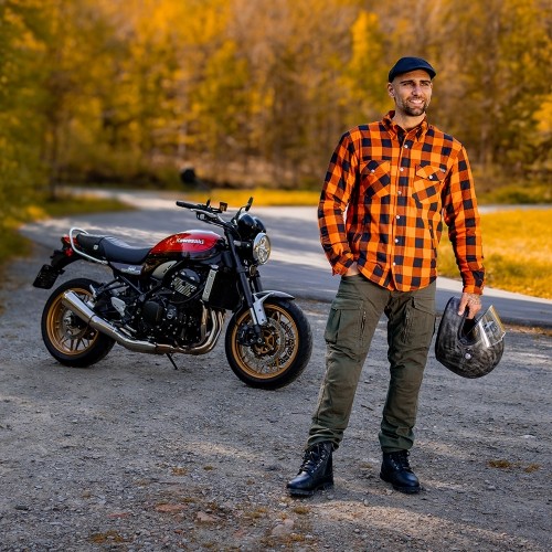 Koszulka motocyklowa BOS Lumberjack - Impact Red
