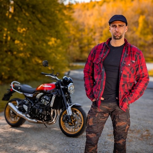 Koszulka motocyklowa BOS Lumberjack - Impact Red