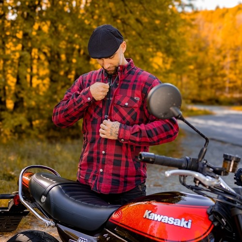 Koszulka motocyklowa BOS Lumberjack - Impact Red