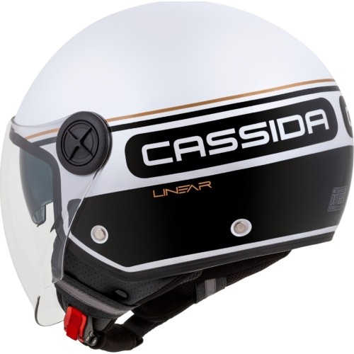 Kask motocyklowy Cassida Handy Plus Linear Pearl White/Black/Gold