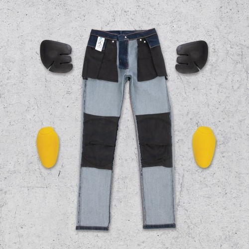 Męskie jeansy motocyklowe Oxford Original Approved CE Regular Fit czarne