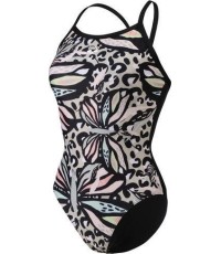 W Arena Butterflies Swimsuit Light Drop Black-Black Mul 34 - 550