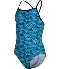 Strój kąpielowy Arena Pooltiles Lightdrop Back L czarno-niebieski - 580