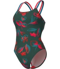 W Floral Lace Plus Back Dark Sage-Bright Coral-Blue 34 - 696