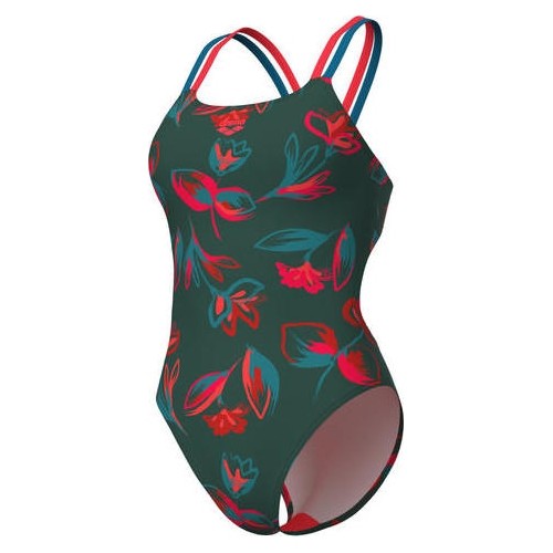 W Floral Lace Plus Back Dark Sage-Bright Coral-Blue 34 - 696
