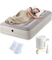 Materac dmuchany jednoosobowy z pompką USB INTEX 64177, 191x99x30 cm