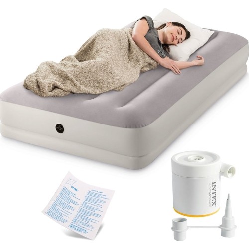 Materac pompowany do spania 191x99x30 cm jednosobowy z pompką USB INTEX 64177