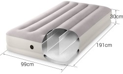 Materac dmuchany jednoosobowy z pompką USB INTEX 64177, 191x99x30 cm