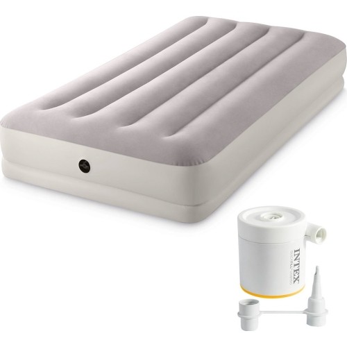Materac dmuchany jednoosobowy z pompką USB INTEX 64177, 191x99x30 cm