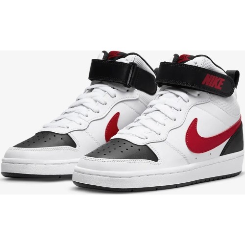 Buty młodzieżowe Nike Court Borough Mid 2 Black White Red CD7782 110