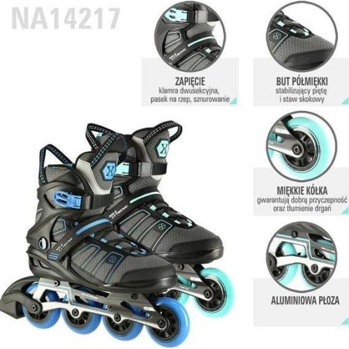 NA14217 ŁYŻWOROLKI NILS EXTREME - Czarny-Miętowy