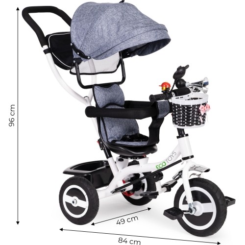 Trójkołowy jeździk rowerek - wózek dla dzieci Eco Toys