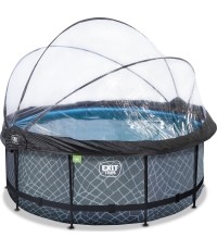 Basen EXIT Kamienny ø360 x 122cm z zadaszeniem i pompą z filtrem piaskowym