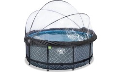 Basen EXIT Kamienny ø360 x 122cm z zadaszeniem i pompą z filtrem piaskowym