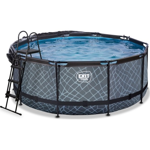 Basen EXIT Kamienny ø360 x 122cm z zadaszeniem i pompą z filtrem piaskowym