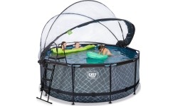 Basen EXIT Kamienny ø360 x 122cm z zadaszeniem i pompą z filtrem piaskowym