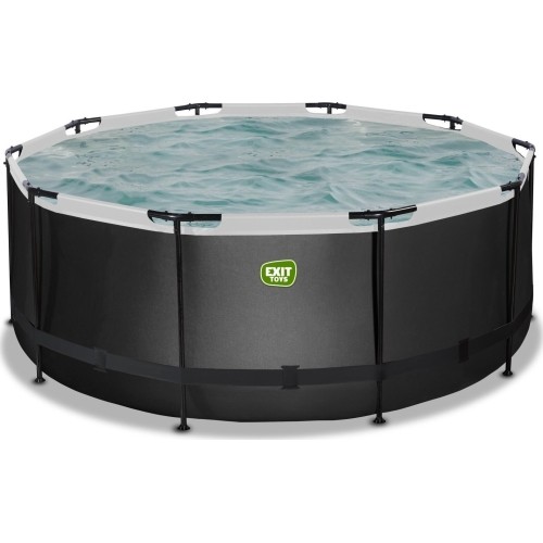 EXIT Black Leather basen ø360x122cm z pompą z filtrem piaskowym - czarny