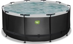 EXIT Black Leather basen ø360x122cm z pompą z filtrem piaskowym - czarny