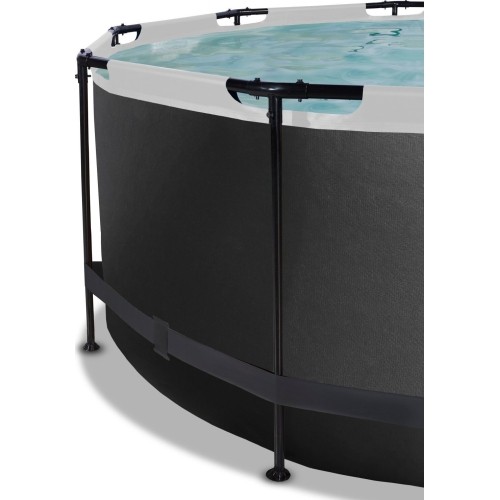 Basen EXIT Black Leather ø360x122 cm z pompą z filtrem piaskowym – czarny