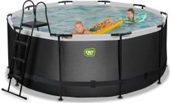 EXIT Black Leather basen ø360x122cm z pompą z filtrem piaskowym - czarny