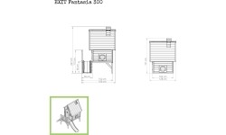 Drewniany domek do zabawy z tarasem i zjeżdżalnią Exit Fantasia 300 Natural