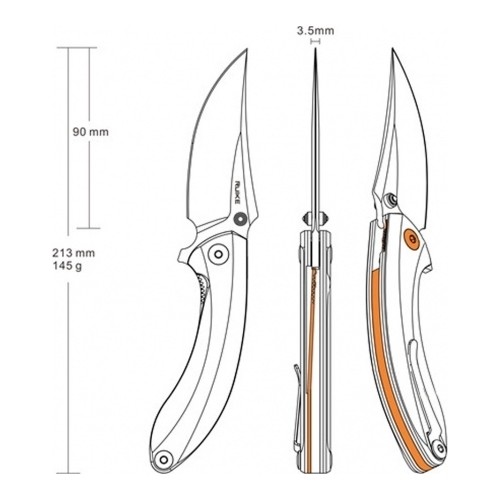 Nóż składany Ruike P155-W, beżowy