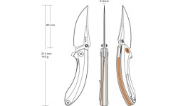 Nóż składany Ruike P155-W, beżowy