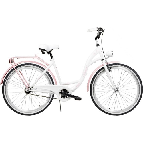 Dviratis AZIMUT City Lux 26" 2023 biało-różowy