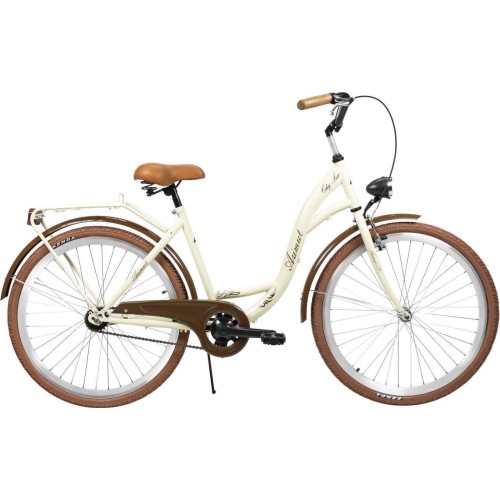 Rower AZIMUT City Lux 26" 2025 kremowo-brązowy