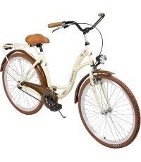 Rower AZIMUT City Lux 26" 2025 kremowo-brązowy