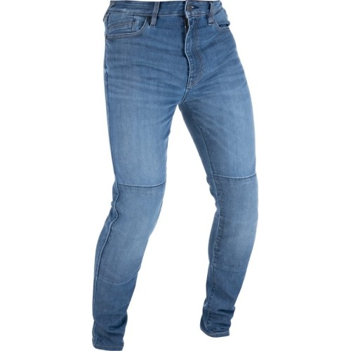 Męskie jeansy motocyklowe Oxford Original Approved CE Slim Fit Rinsed Wash Mid Blue