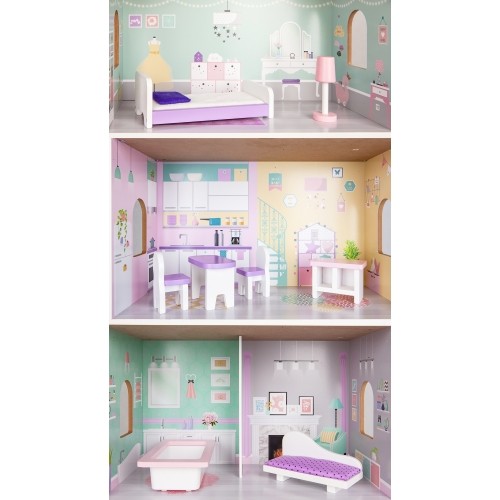 Drewniany domek dla lalek Ecotoys Blueberry Residence