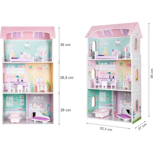 Drewniany domek dla lalek Ecotoys Blueberry Residence