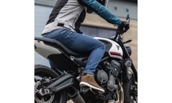 Męskie jeansy motocyklowe Oxford Original Approved CE Slim Fit Rinsed Wash Mid Blue